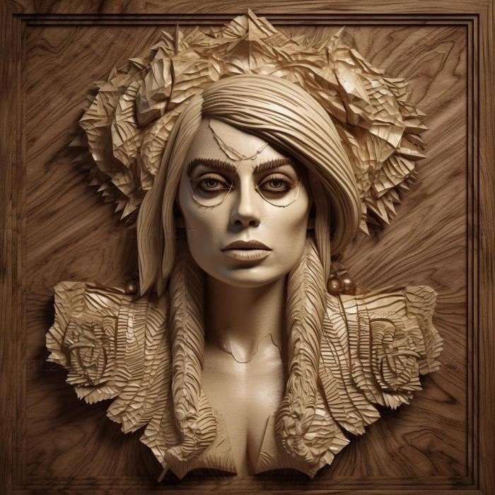 Знаменитости (Леди Гага 3, 3DFMS_7478) 3D модель для ЧПУ станка
